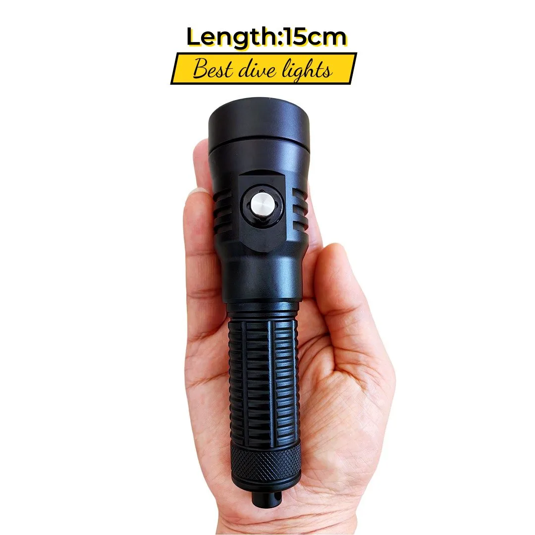 Compact backup dive light for emergencies rechargeable dive light with USB-C type-C best backup light,dive lights,scuba,torch,flashlights,diving lights